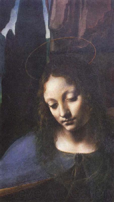 Leonardo  Da Vinci Detail of Madonna of the Rocks